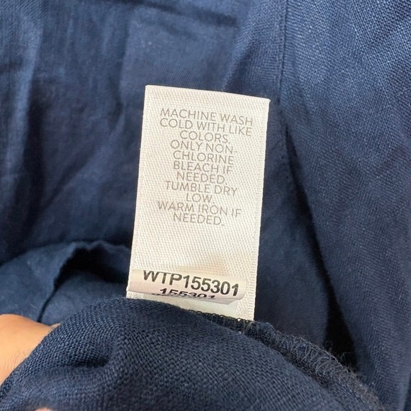J.Jill Love Linen‎ Tunic Top Size XL Blue Lagenlook Coastal Quiet Luxury - Picture 7 of 8